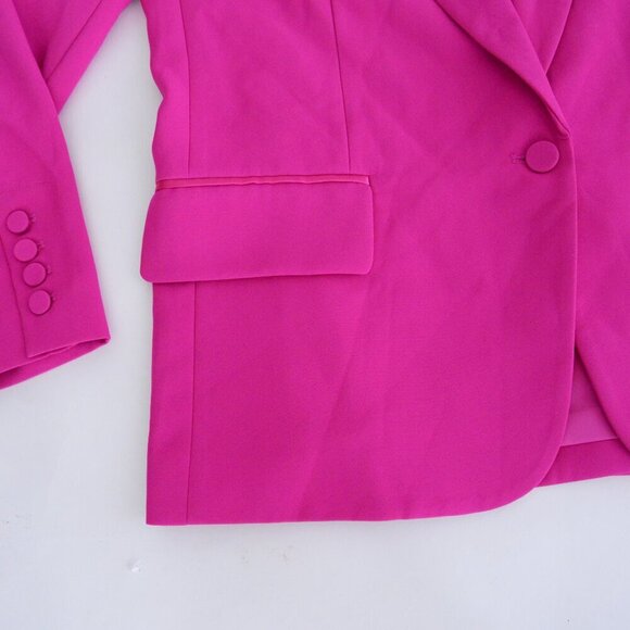 Generation Love New York Cori Hot Pink Single Button Tuxedo Blazer L - Picture 8 of 14